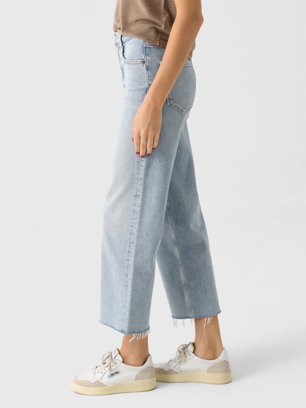 AGOLDE Ren Wide Leg Jean 29 8 light wash high rise raw hem designer stretch raw - Picture 4 of 13